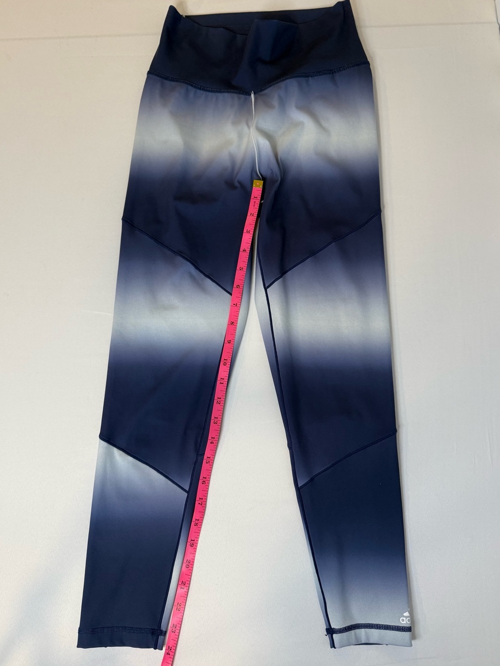 Adidas Blue Ombre High Rise Performance Leggings Small